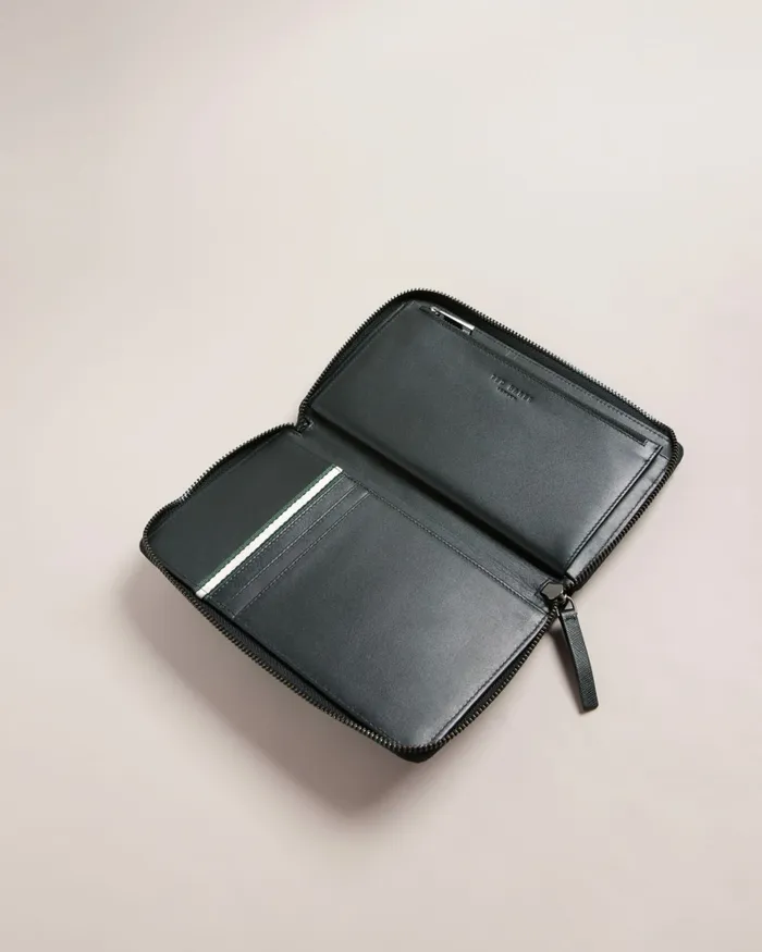 Men SAMUELS 8211 Saffiano Leather Ziparound Wallet Black Ted Baker Wallets and Cardholders