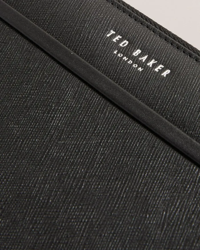 Men SAMUELS 8211 Saffiano Leather Ziparound Wallet Black Ted Baker Wallets and Cardholders