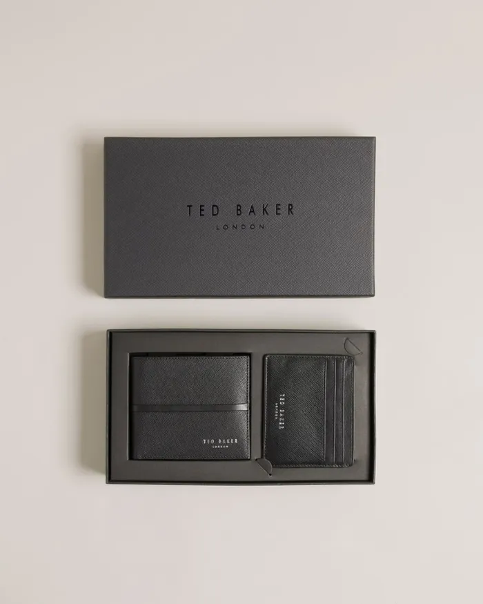 Men SAUNDER 8211 Saffiano Wallet And Card Holder Set Black Ted Baker Wallets and Cardholders Men SAUNDER 8211 Saffiano Wallet And Card Holder Set Black Ted Baker Wallets and Cardholders