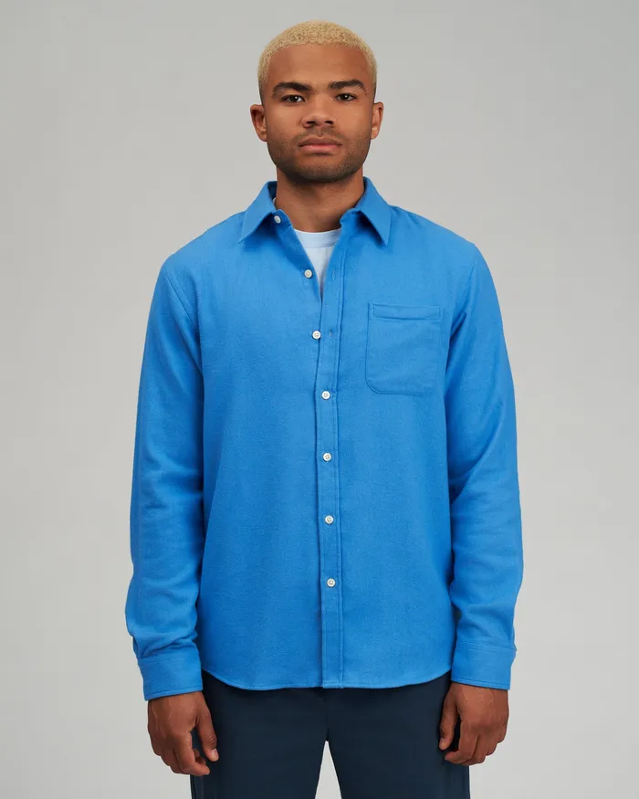 Men Shirts Colorfulstandard Organic Flannel Shirt 8211 Storm Grey