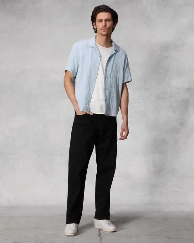 Men Shirts Rag and Bone Avery Resort Gauze Shirt Dusty Blue