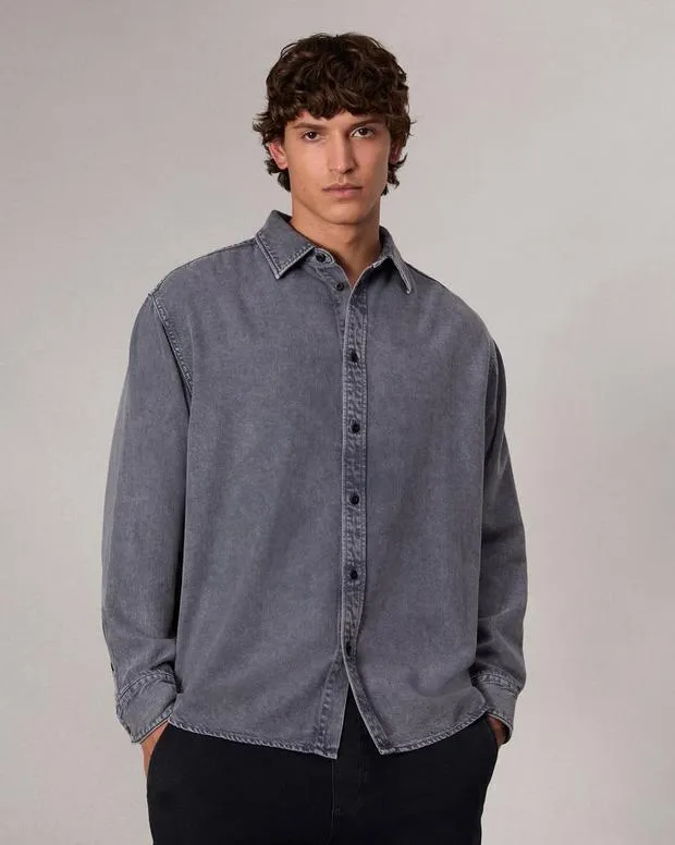 Men Shirts Rag and Bone Matthew Denim Shirt Aged Indigo