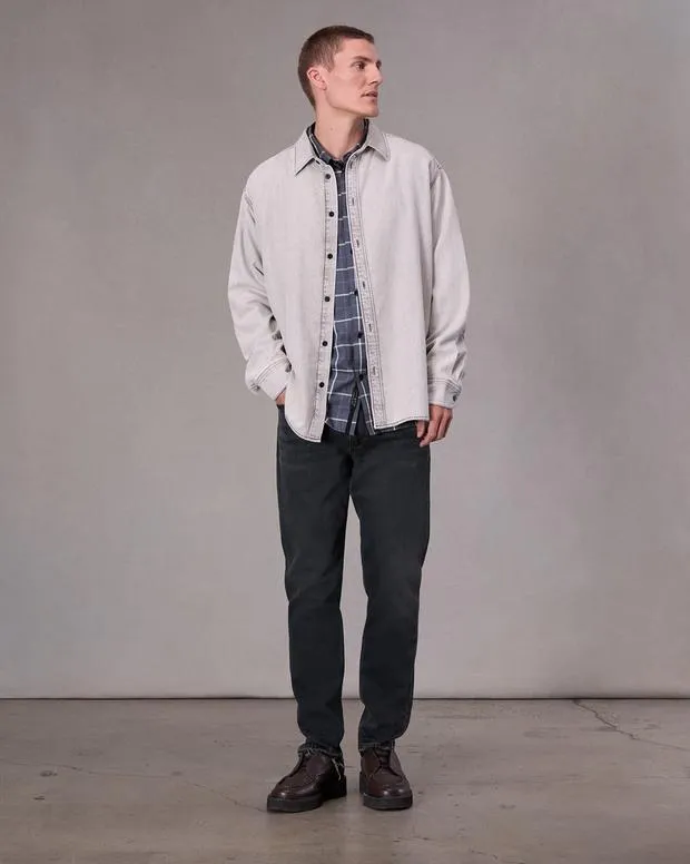 Men Shirts Rag and Bone Matthew Flannel Shirt Sharkblu Plaid
