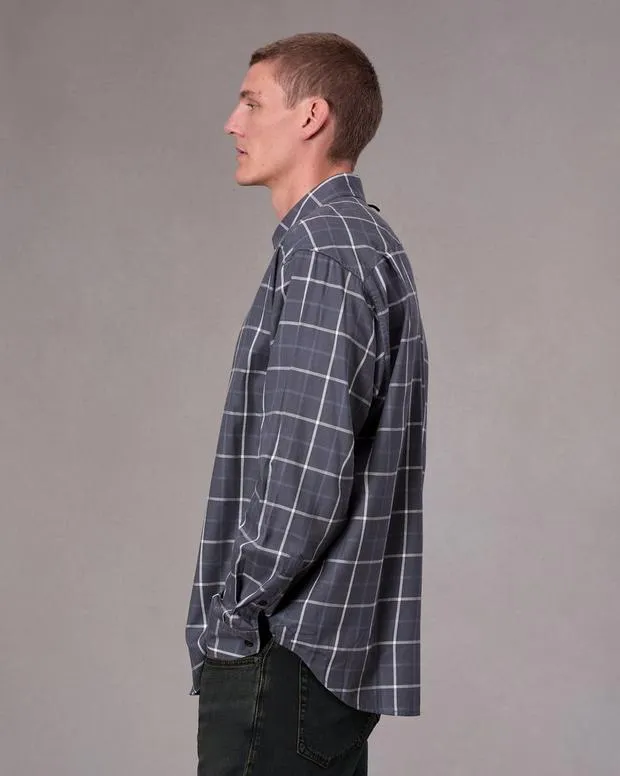 Men Shirts Rag and Bone Matthew Flannel Shirt Sharkblu Plaid