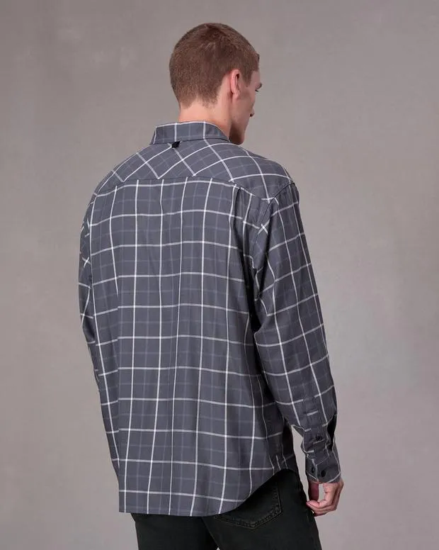 Men Shirts Rag and Bone Matthew Flannel Shirt Sharkblu Plaid