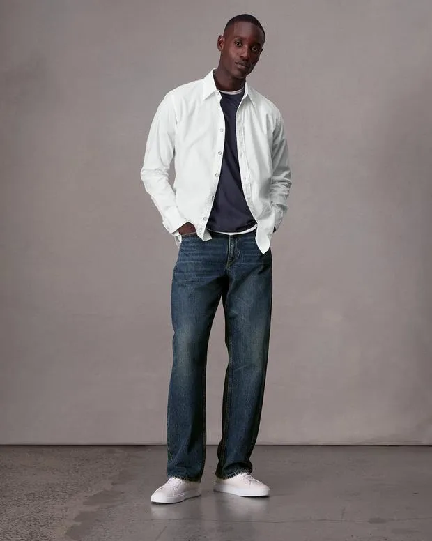 Men Shirts Rag and Bone Tomlin CottonBlend Shirt White