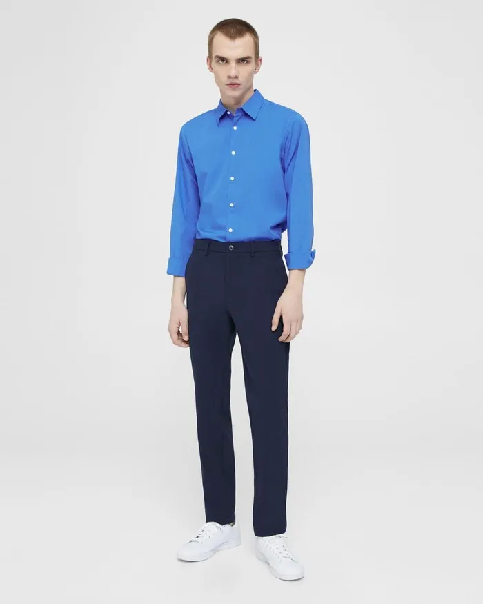 Men Shirts Theory Irving Shirt In Cotton Palace Blue