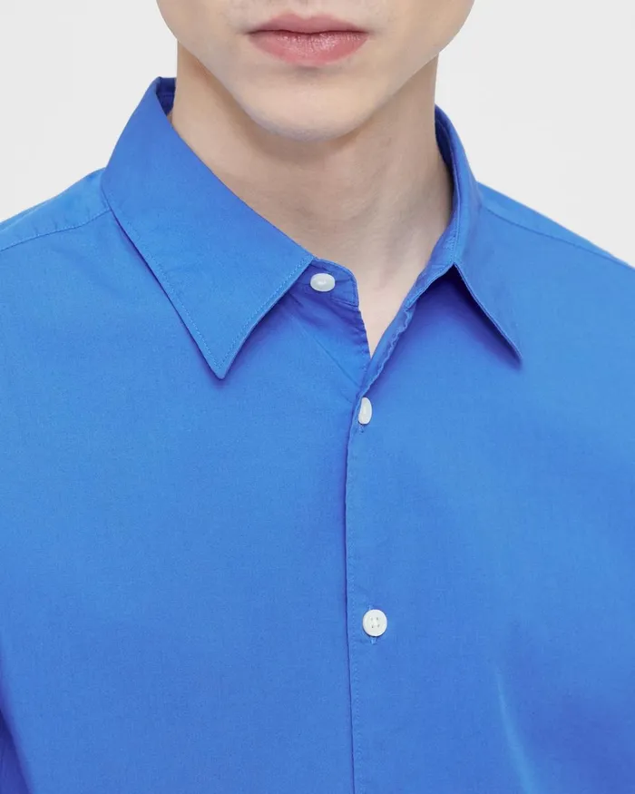 Men Shirts Theory Irving Shirt In Cotton Palace Blue