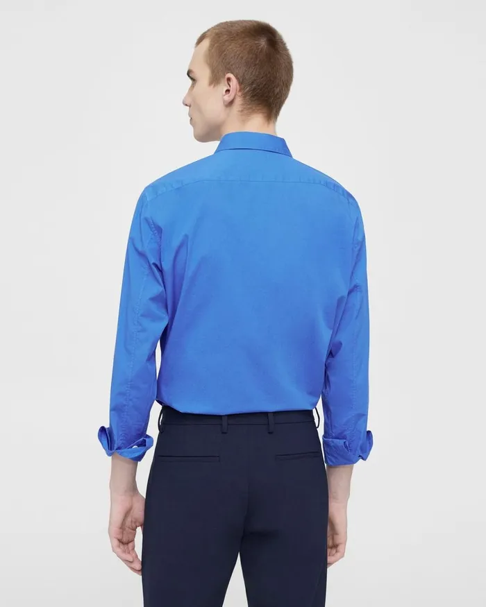 Men Shirts Theory Irving Shirt In Cotton Palace Blue