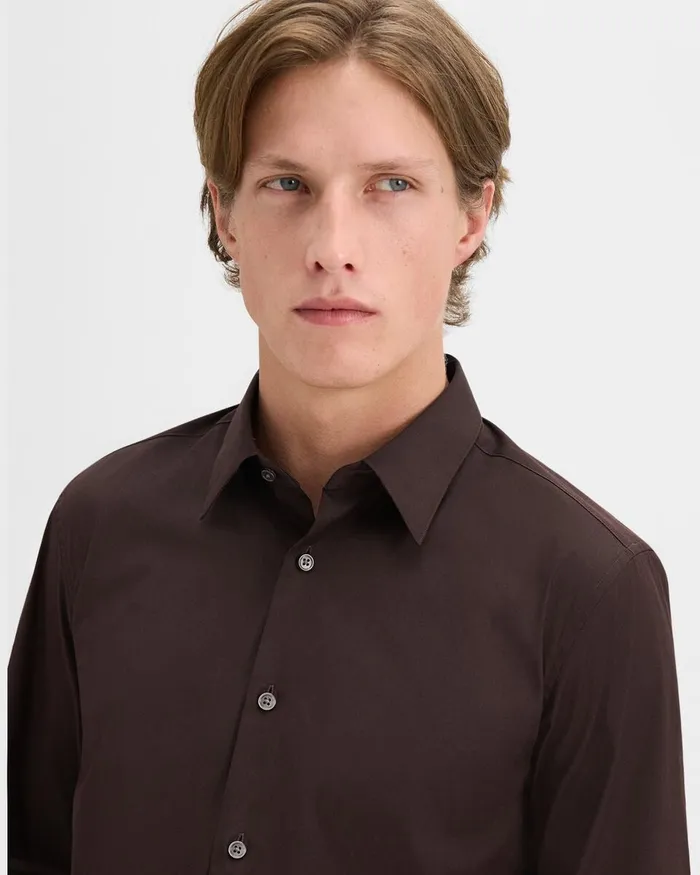 Men Shirts Theory Sylvain Shirt In Good Cotton Hickory