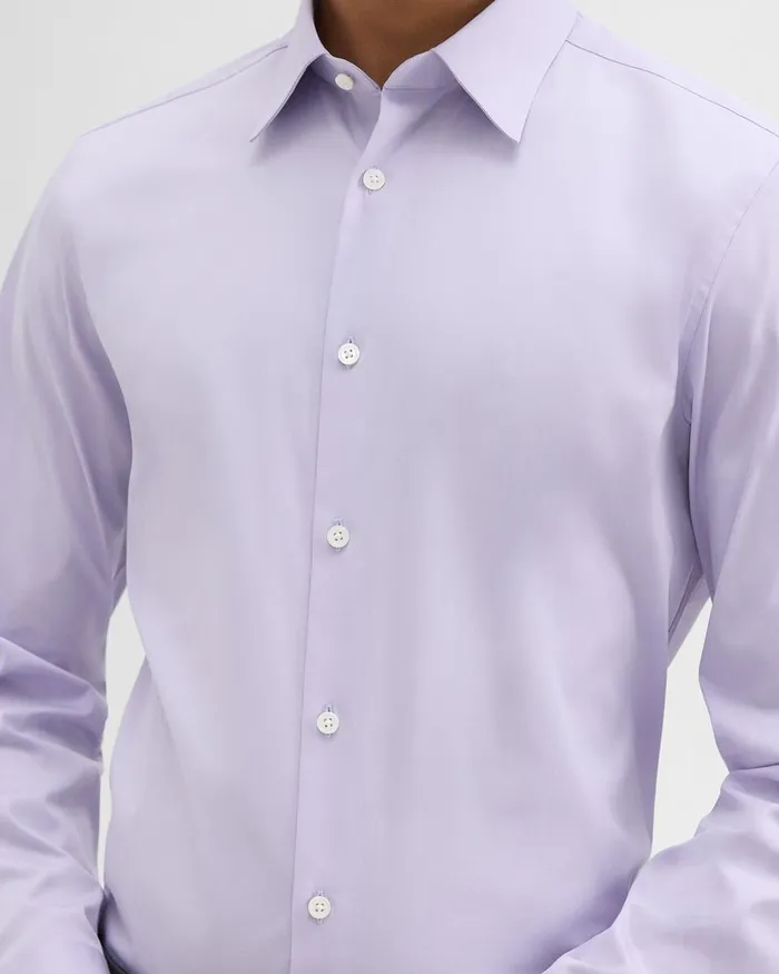 Men Shirts Theory Sylvain Shirt In Good Cotton Soft Iris