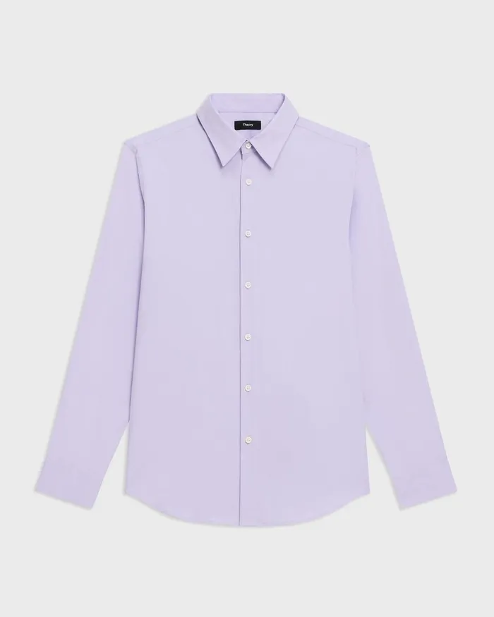 Men Shirts Theory Sylvain Shirt In Good Cotton Soft Iris