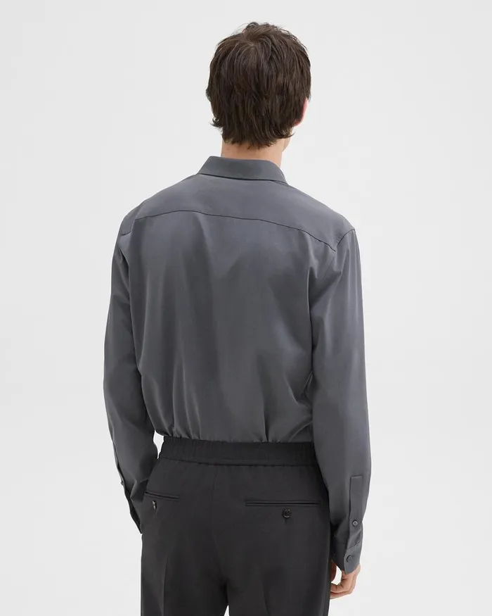 Men Shirts Theory Sylvain Shirt In Structure Knit Pestle