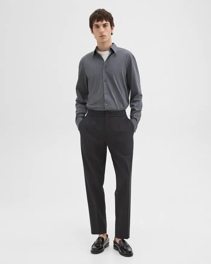 Men Shirts Theory Sylvain Shirt In Structure Knit Pestle