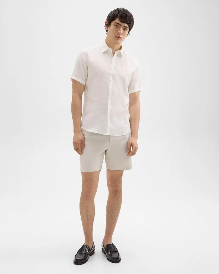 Men Shorts Theory Curtis 7quot Drawstring Short In Good Linen Sand