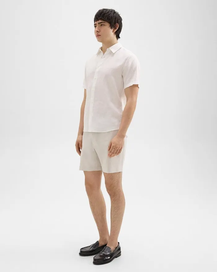 Men Shorts Theory Curtis 7quot Drawstring Short In Good Linen Sand