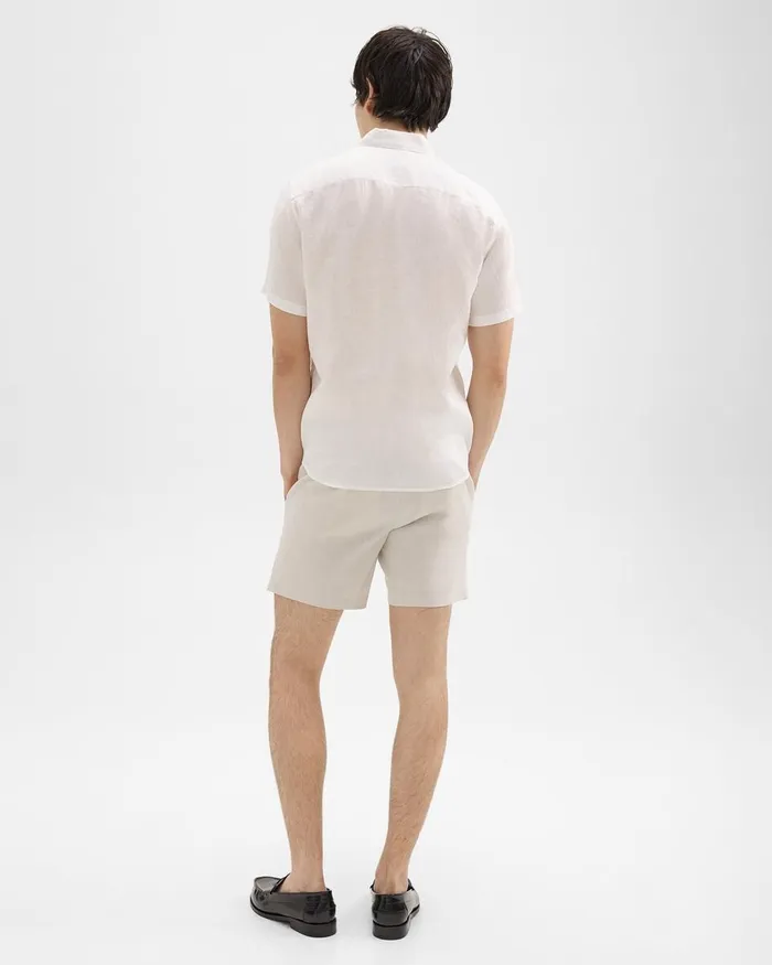 Men Shorts Theory Curtis 7quot Drawstring Short In Good Linen Sand