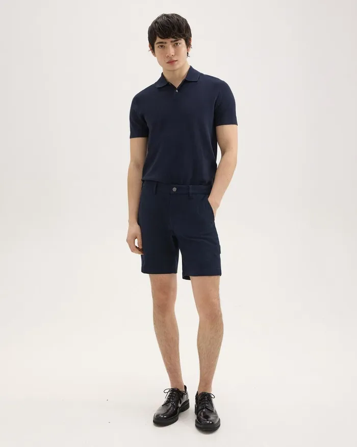 Men Shorts Theory Zaine 7quot Carpenter Short In Stretch Cotton Canvas Baltic