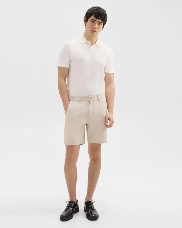Men Shorts Theory Zaine 7quot Carpenter Short In Stretch Cotton Canvas Sand