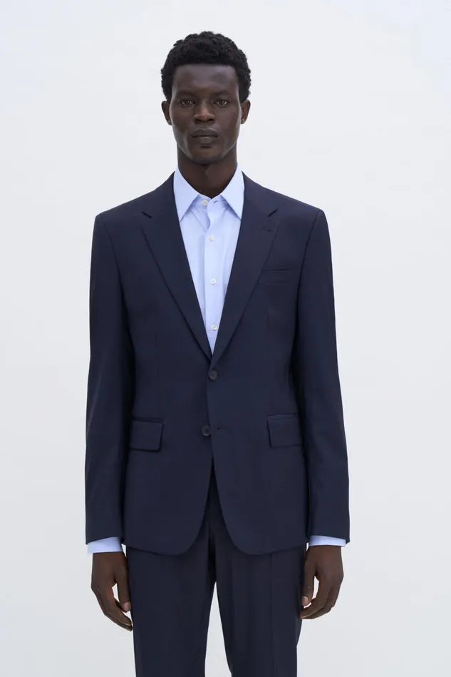 Men Slim Wool Blazer Dark Navy Filippa K Tailoring