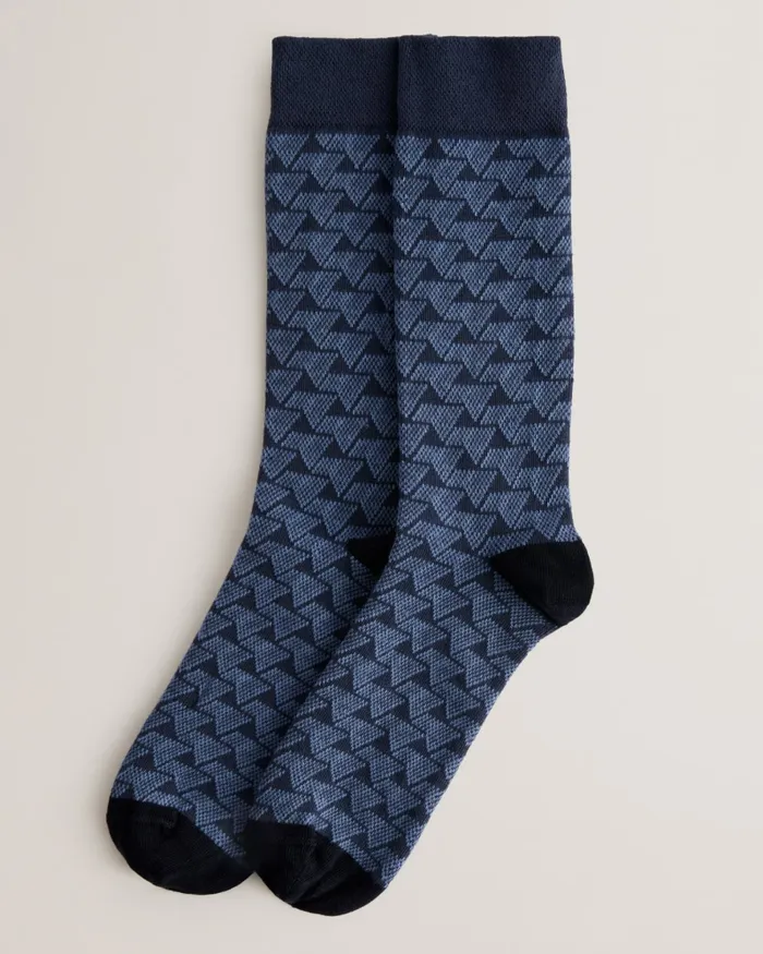 Men SOKKSEV 8211 Tonal Geometric Patterned Socks Blue Ted Baker Socks Men SOKKSEV 8211 Tonal Geometric Patterned Socks Blue Ted Baker Socks