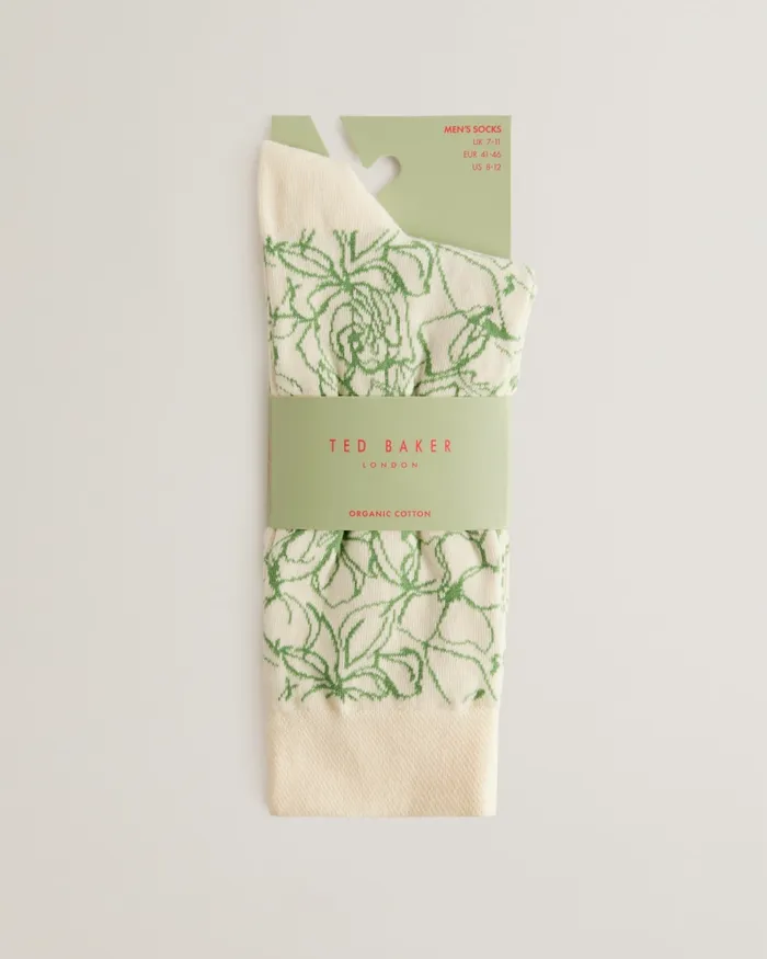 Men SOKKTWL 8211 Abstract Floral Pattern Socks Cream Ted Baker Socks Men SOKKTWL 8211 Abstract Floral Pattern Socks Cream Ted Baker Socks