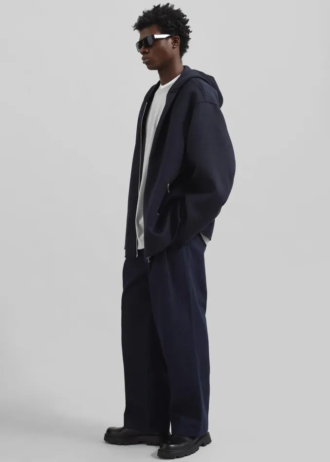 Men Stephen Pleated Denim Trousers 8211 Navy The Frankie Shop Bottoms