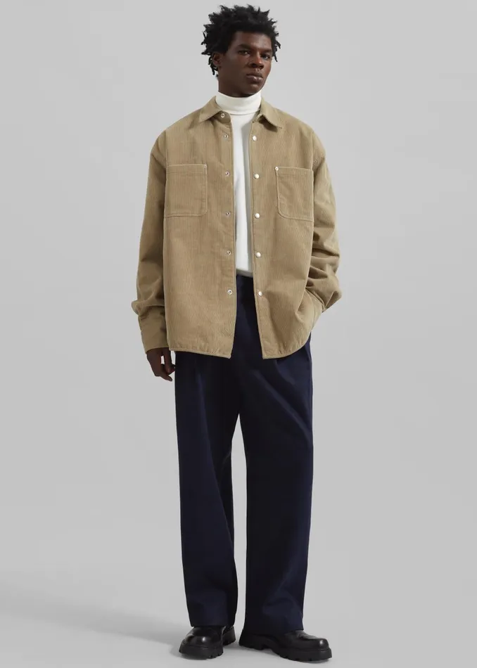 Men Stephen Pleated Denim Trousers 8211 Navy The Frankie Shop Bottoms