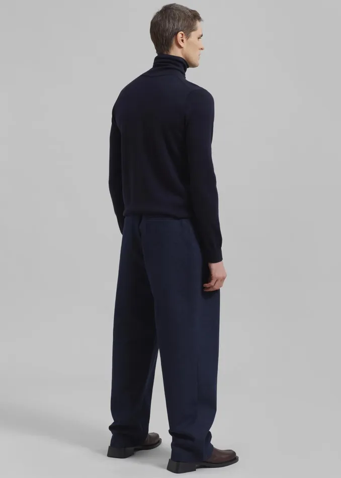 Men Stephen Pleated Denim Trousers 8211 Navy The Frankie Shop Bottoms