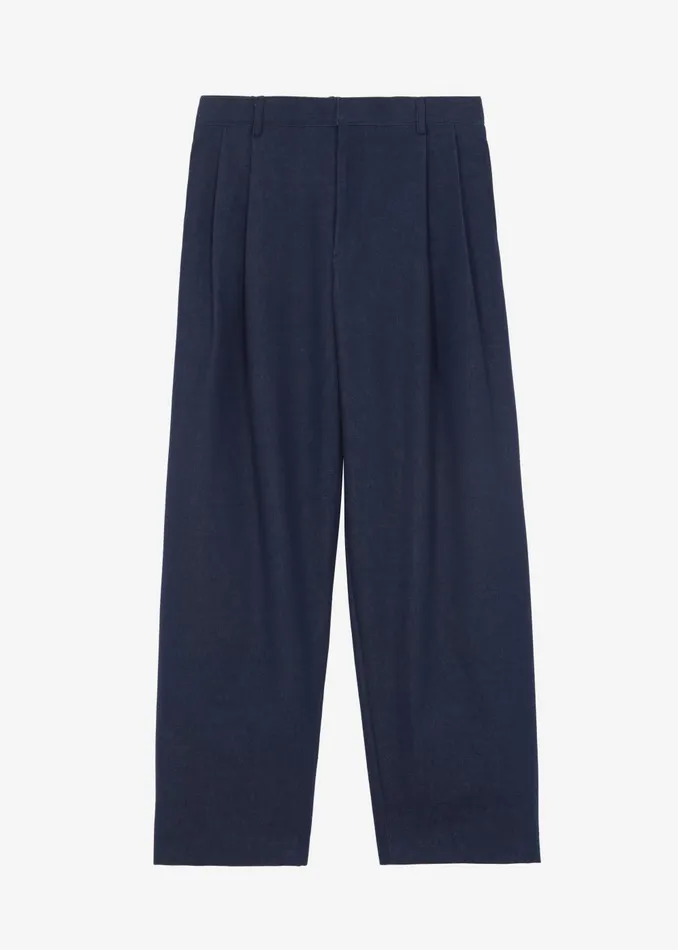 Men Stephen Pleated Denim Trousers 8211 Navy The Frankie Shop Bottoms