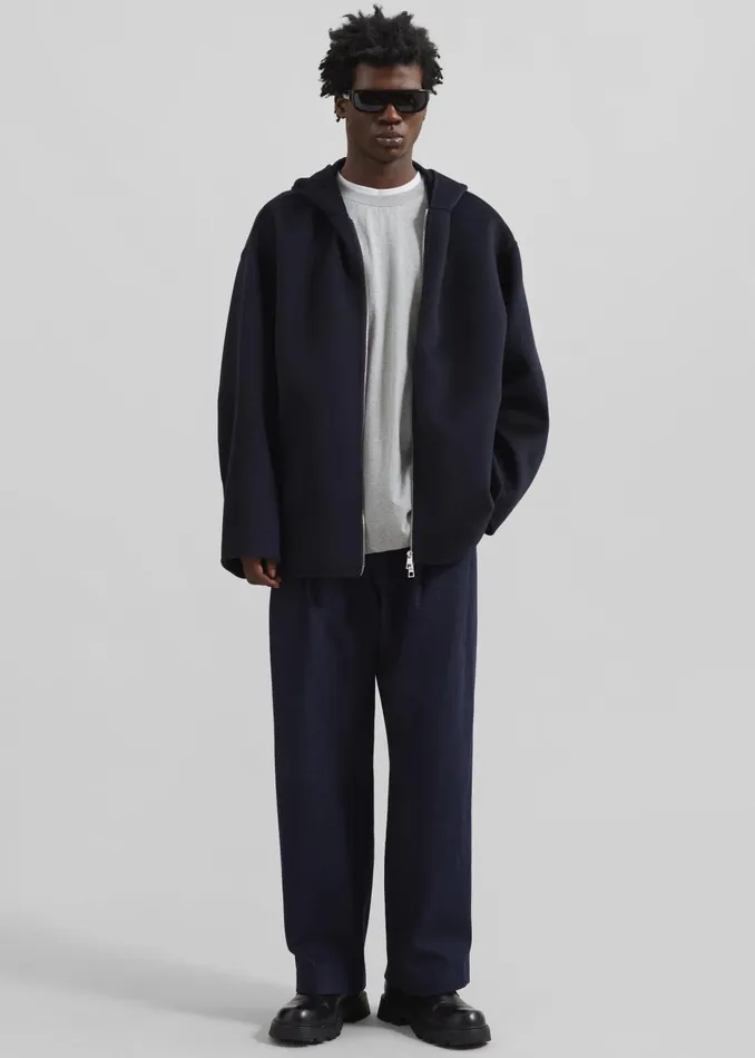 Men Stephen Pleated Denim Trousers 8211 Navy The Frankie Shop Bottoms