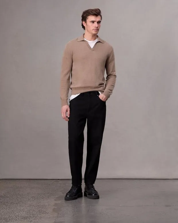Men Sweaters Rag and Bone Downing Cashmere Polo Desert