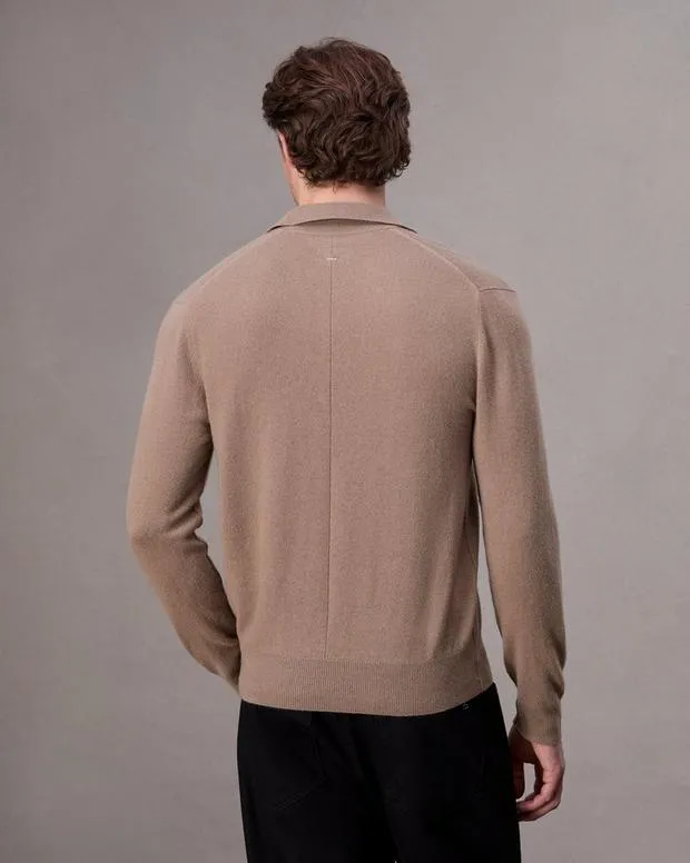 Men Sweaters Rag and Bone Downing Cashmere Polo Desert