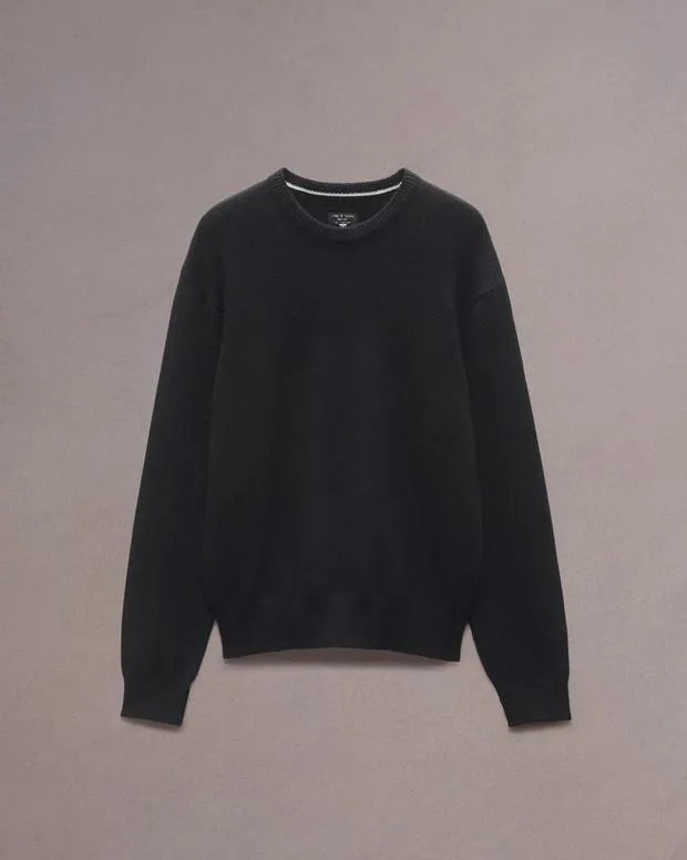 Men Sweaters Rag and Bone Downing Cashmere Sweater Black