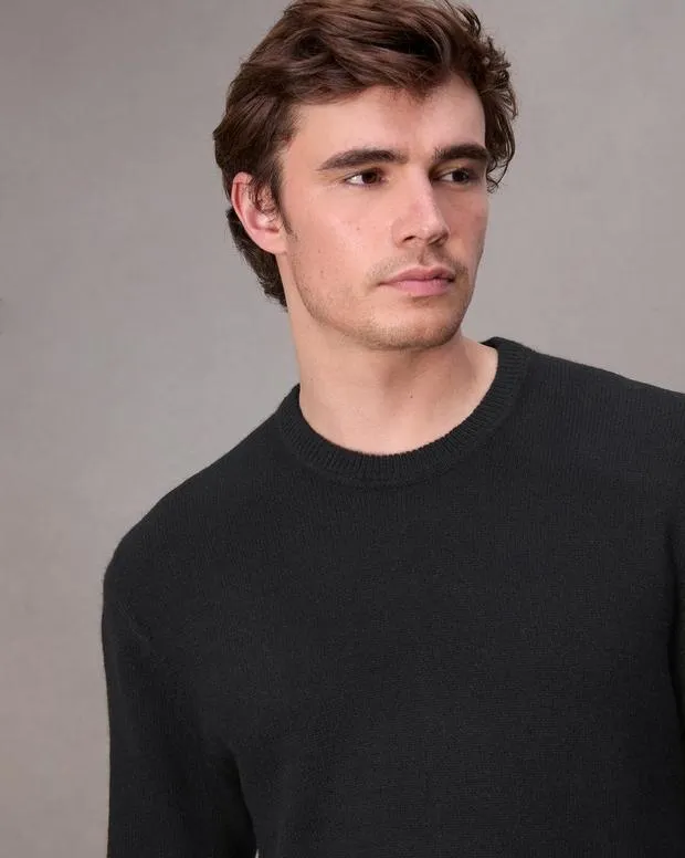 Men Sweaters Rag and Bone Downing Cashmere Sweater Black