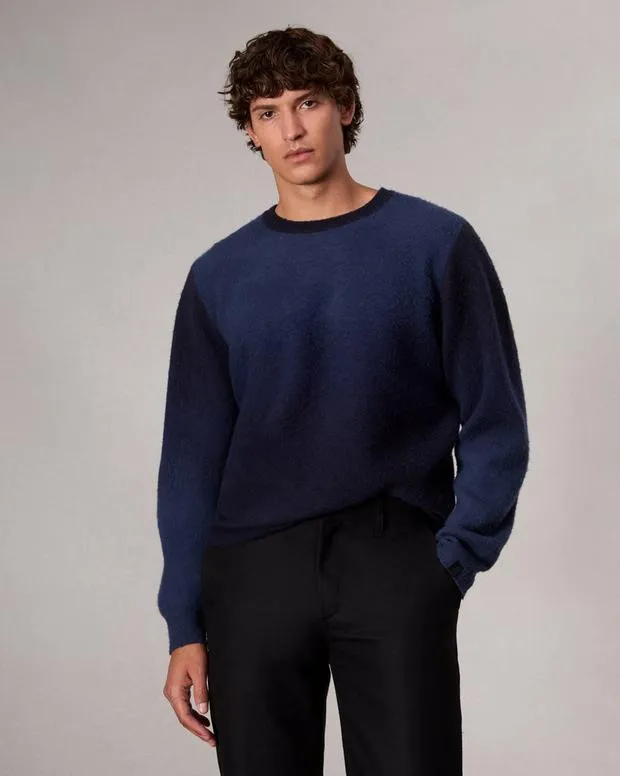 Men Sweaters Rag and Bone Downing Crewneck Sweater Navy Multi