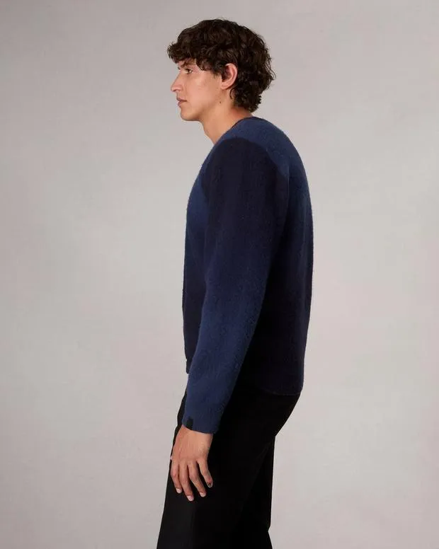 Men Sweaters Rag and Bone Downing Crewneck Sweater Navy Multi