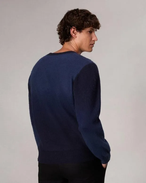 Men Sweaters Rag and Bone Downing Crewneck Sweater Navy Multi