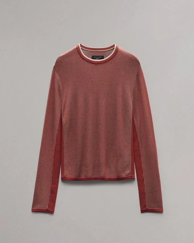 Men Sweaters Rag and Bone Harvey Crewneck Sweater Maroon