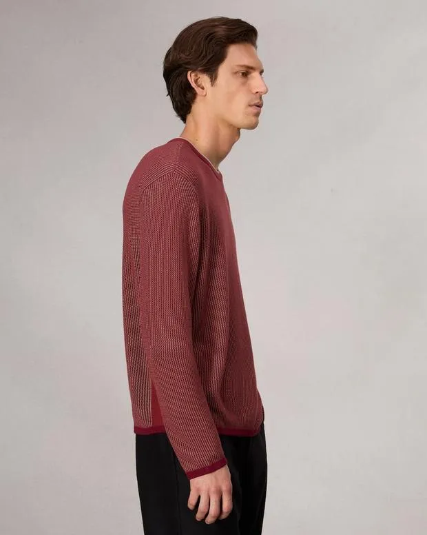 Men Sweaters Rag and Bone Harvey Crewneck Sweater Maroon