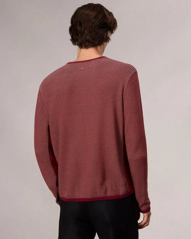 Men Sweaters Rag and Bone Harvey Crewneck Sweater Maroon