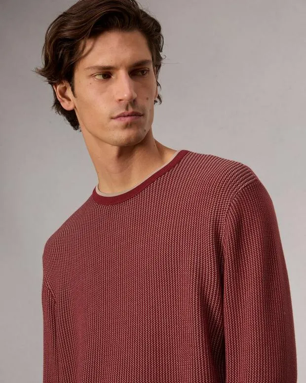 Men Sweaters Rag and Bone Harvey Crewneck Sweater Maroon
