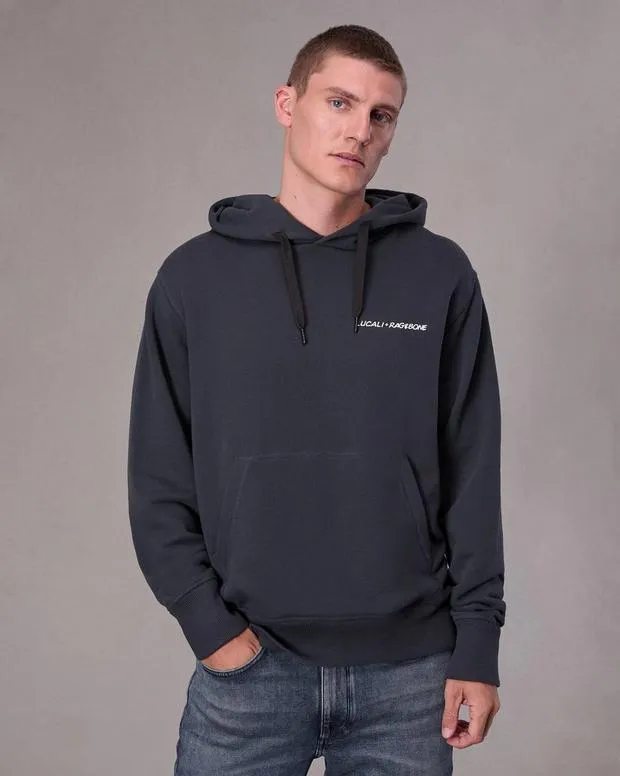 Men Sweatshirts Rag and Bone Lucali Rb Hoodie Black