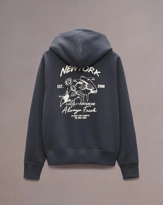 Men Sweatshirts Rag and Bone Lucali Rb Hoodie Black
