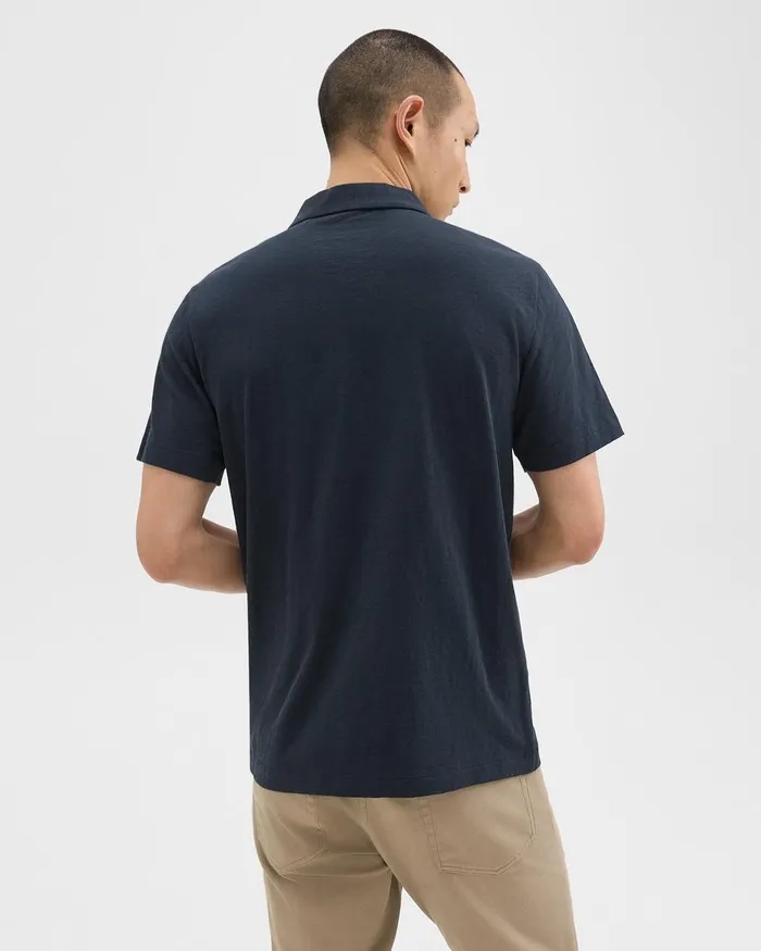 Men TShirts Polos Theory Bron Polo Shirt In Cosmos Slub Cotton Eclipse