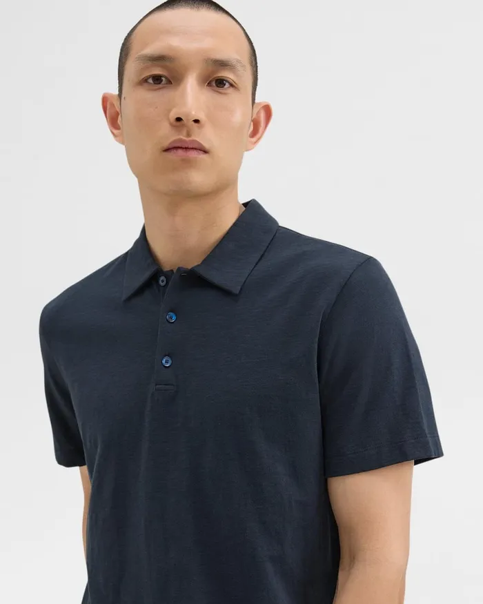 Men TShirts Polos Theory Bron Polo Shirt In Cosmos Slub Cotton Eclipse