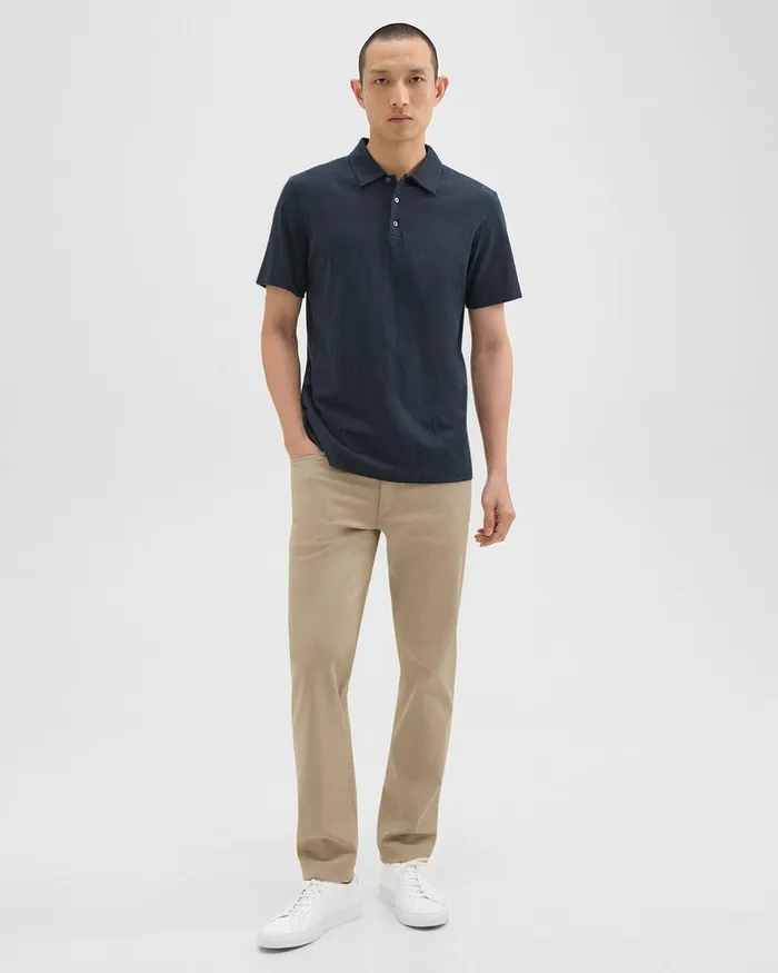 Men TShirts Polos Theory Bron Polo Shirt In Cosmos Slub Cotton Eclipse