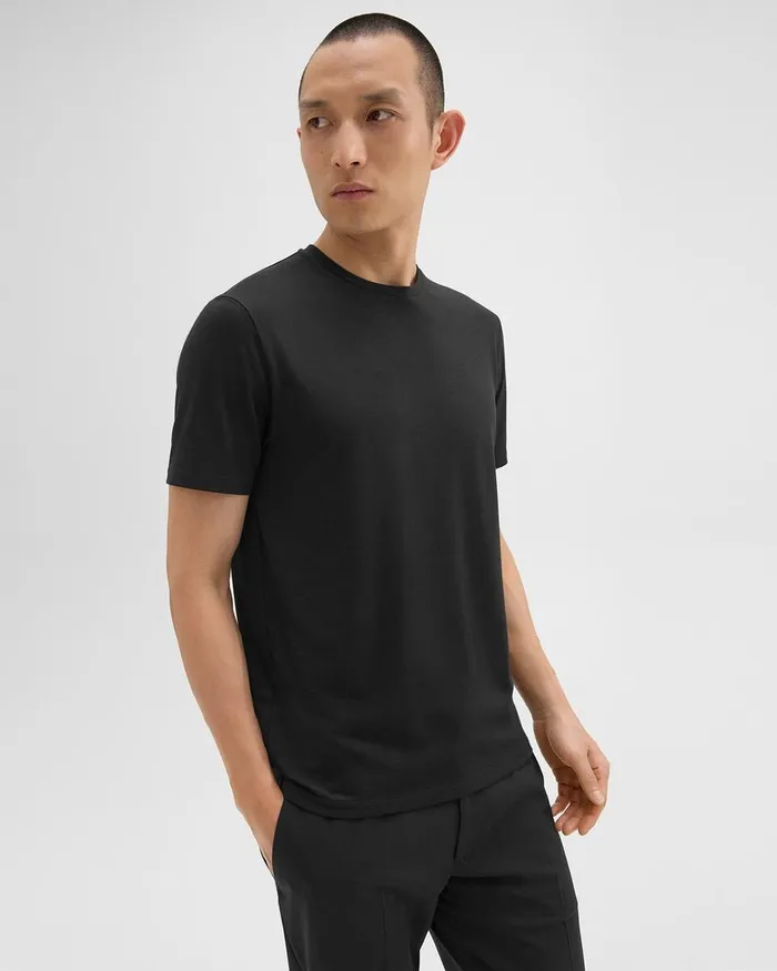 Men TShirts Polos Theory Dorian Tee In Active Knit Black
