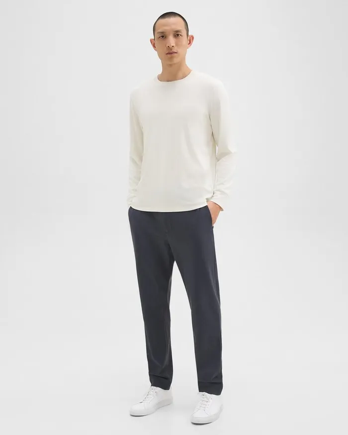 Men TShirts Polos Theory Essential LongSleeve Tee In Anemone Modal Jersey Winter White