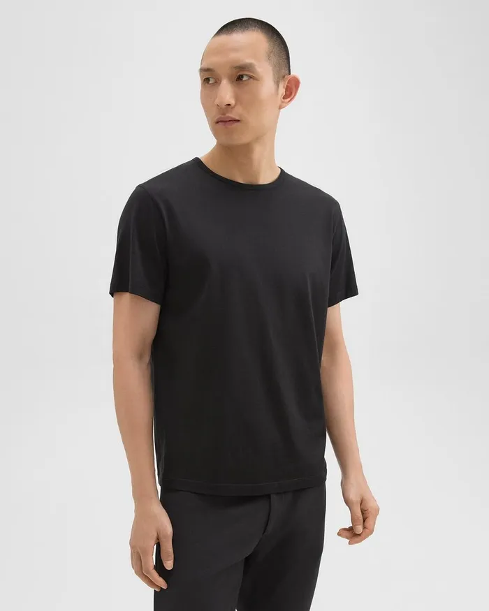 Men TShirts Polos Theory Precise Tee In Pima Cotton Jersey Black